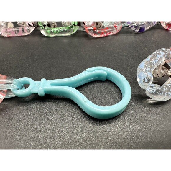 Clear Translucent Cable Link  Multicolor Acrylic Chain Link Necklace 18” - Picture 8 of 10